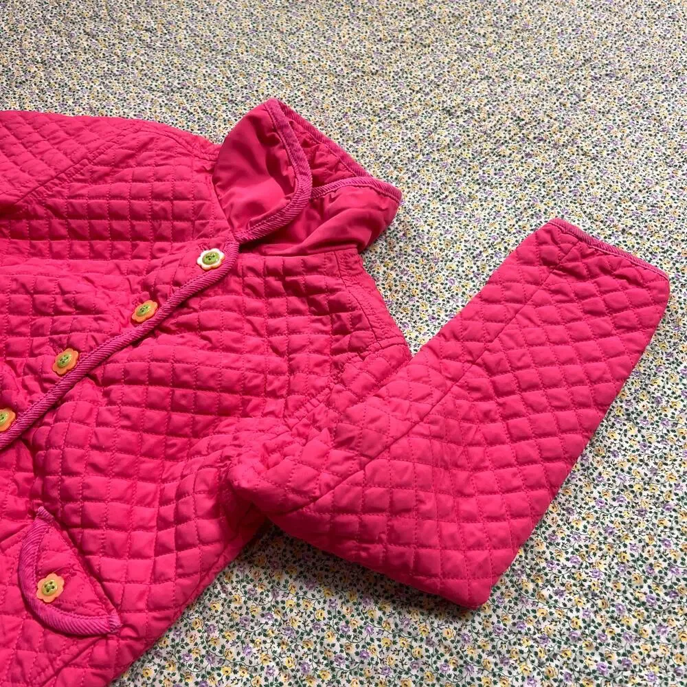 GYMBOREE QUILTED PINK GIRLS COAT SIZE 7/8